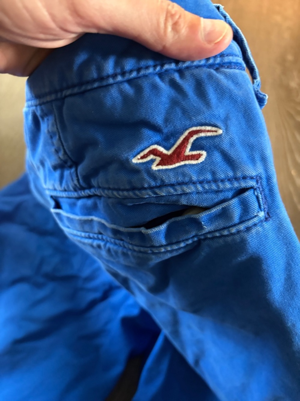 Hollister California Men’s Classic Chino Shorts Blue Size 33 - Picture 4 of 6
